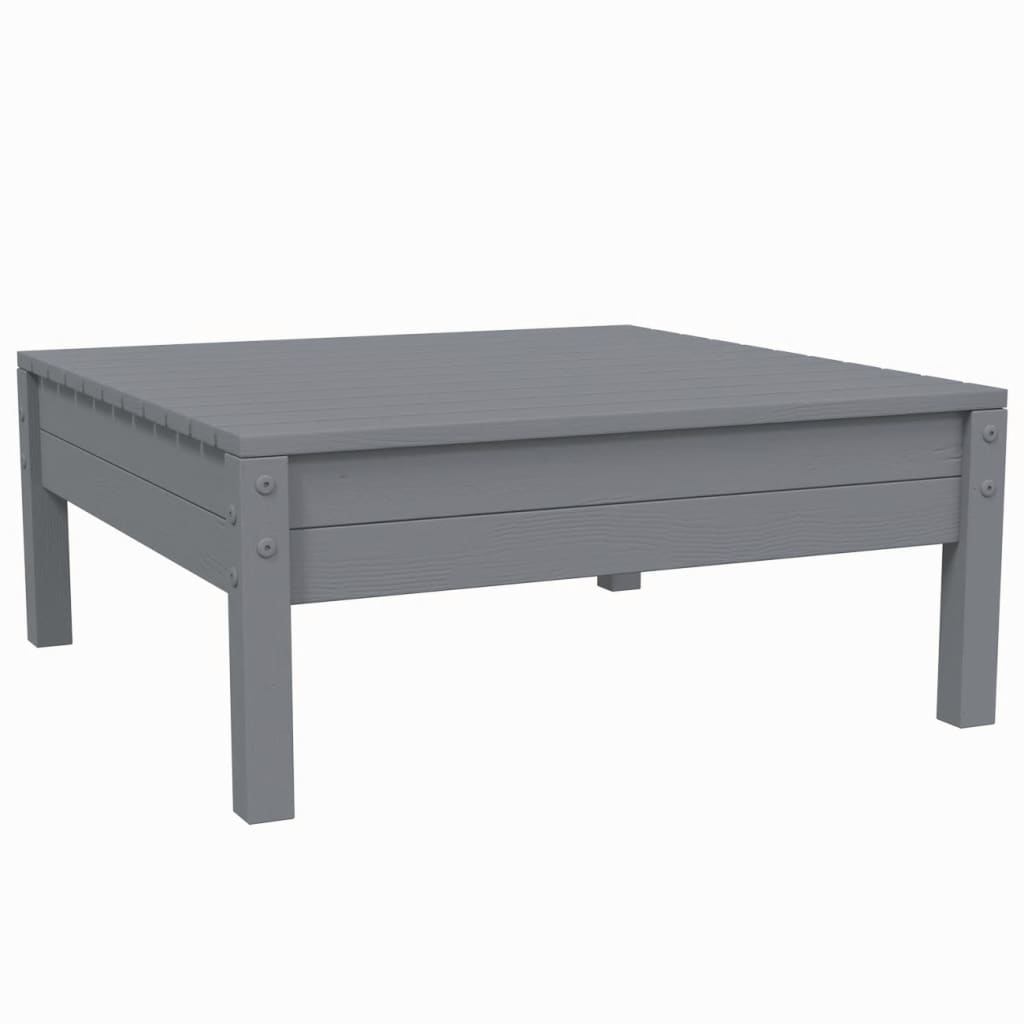 Set mobilier de grădină cu perne, 3 piese, gri, lemn masiv pin GartenMobel Dekor