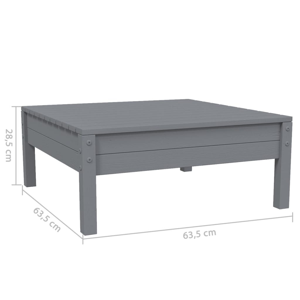 Set mobilier de grădină cu perne, 3 piese, gri, lemn masiv pin GartenMobel Dekor