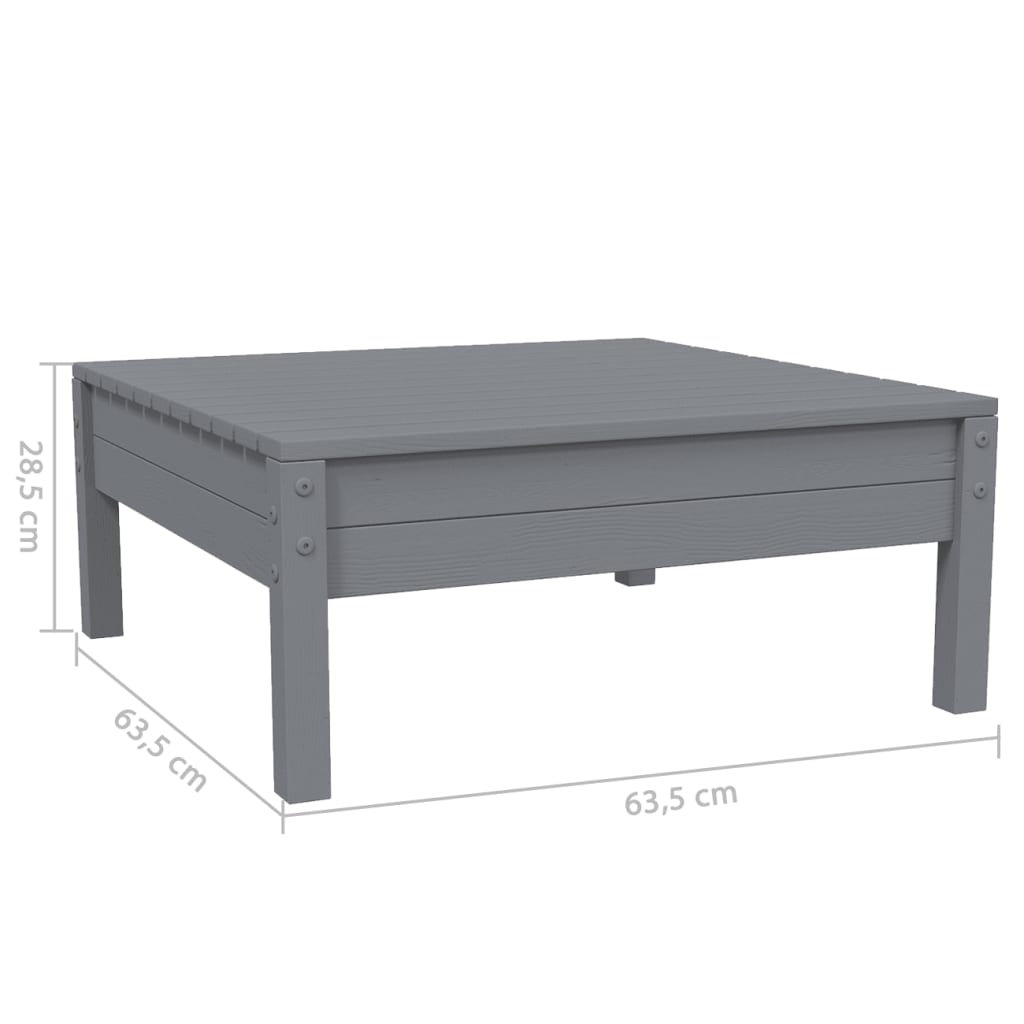Set mobilier de grădină cu perne, 3 piese, gri, lemn masiv pin GartenMobel Dekor