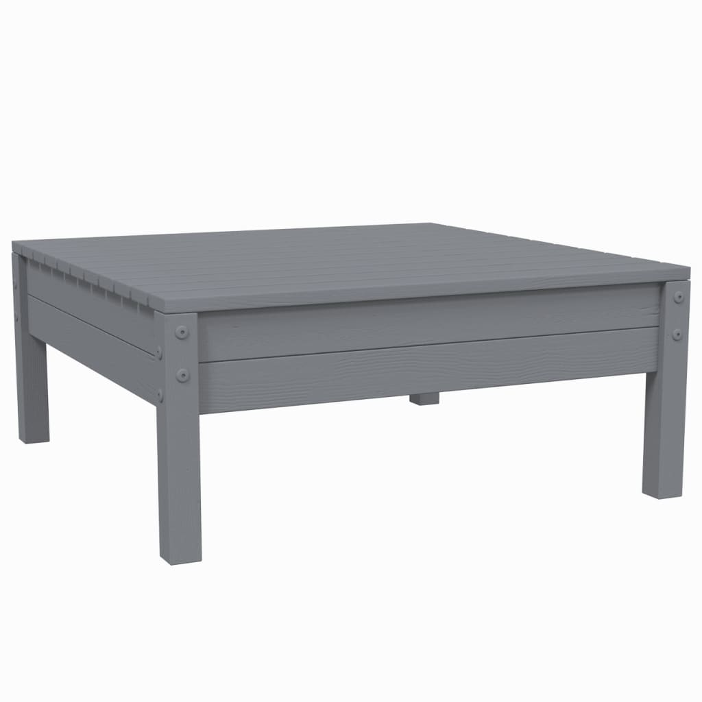 Set mobilier de grădină cu perne, 3 piese, gri, lemn masiv pin GartenMobel Dekor
