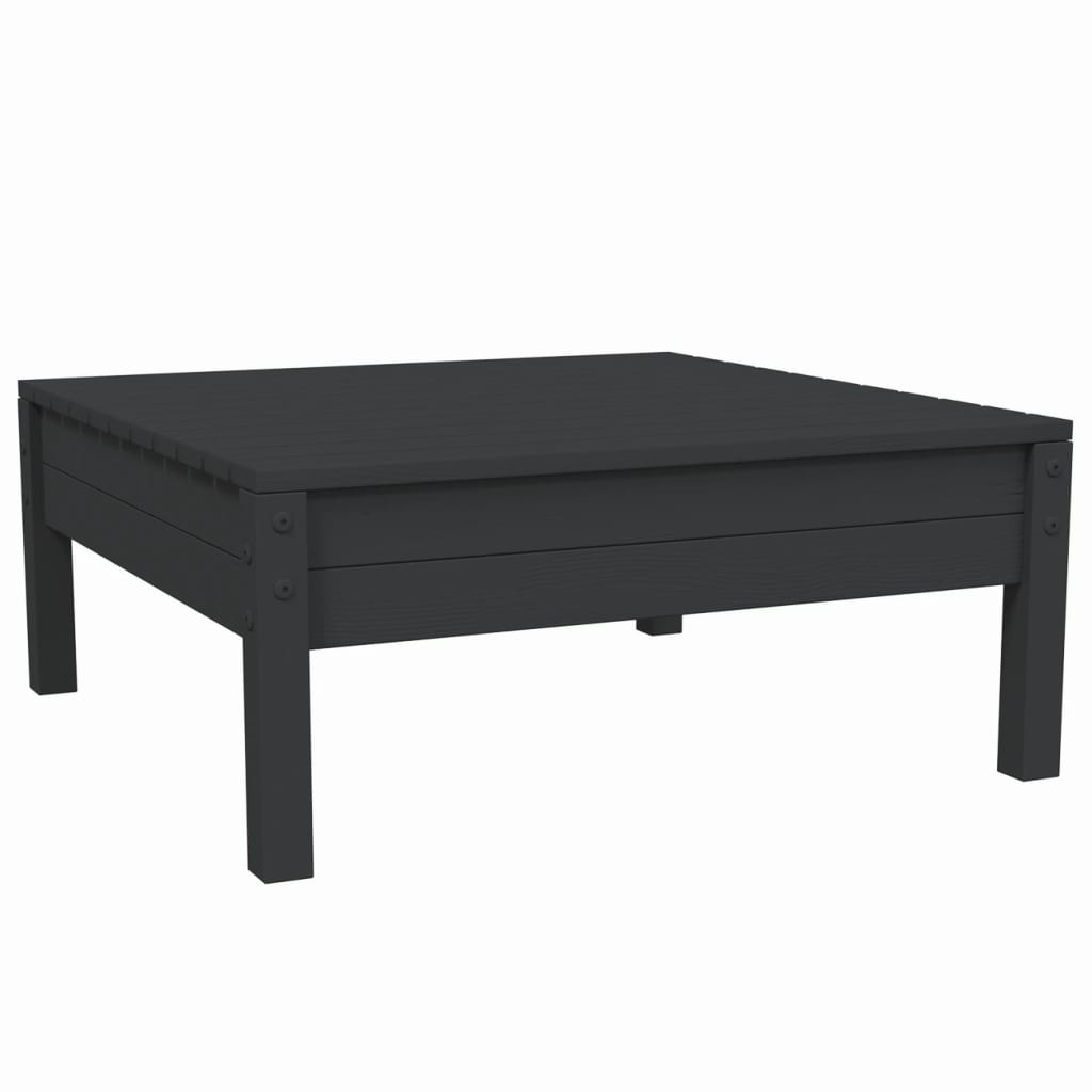 Set mobilier grădină cu perne, 3 piese, negru, lemn masiv pin GartenMobel Dekor