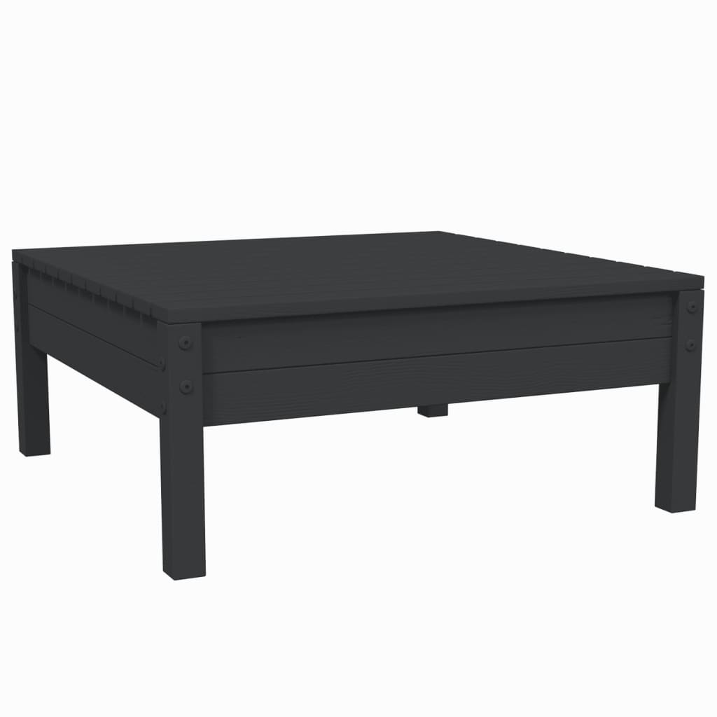 Set mobilier grădină cu perne, 3 piese, negru, lemn masiv pin GartenMobel Dekor