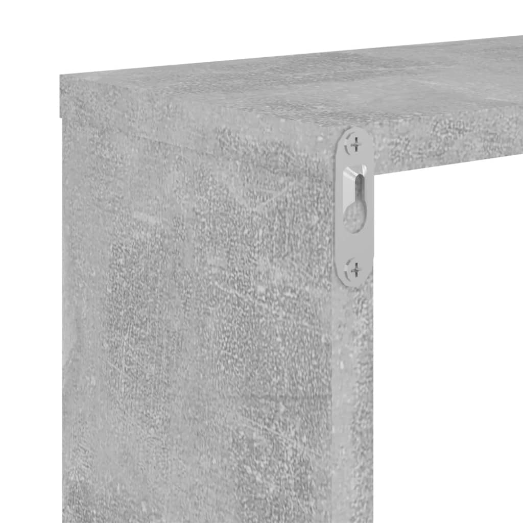 Rafturi de perete cub, 4 buc., gri beton, 26x15x26 cm GartenMobel Dekor