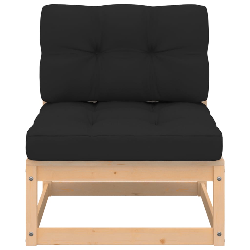 Canapea de mijloc pentru grădină cu perne, lemn masiv de pin GartenMobel Dekor