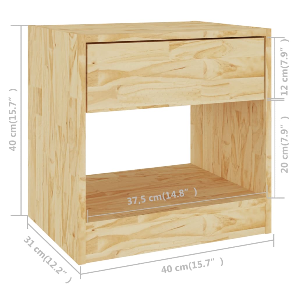 Noptiere, 2 buc., 40x31x40 cm, lemn masiv de pin GartenMobel Dekor