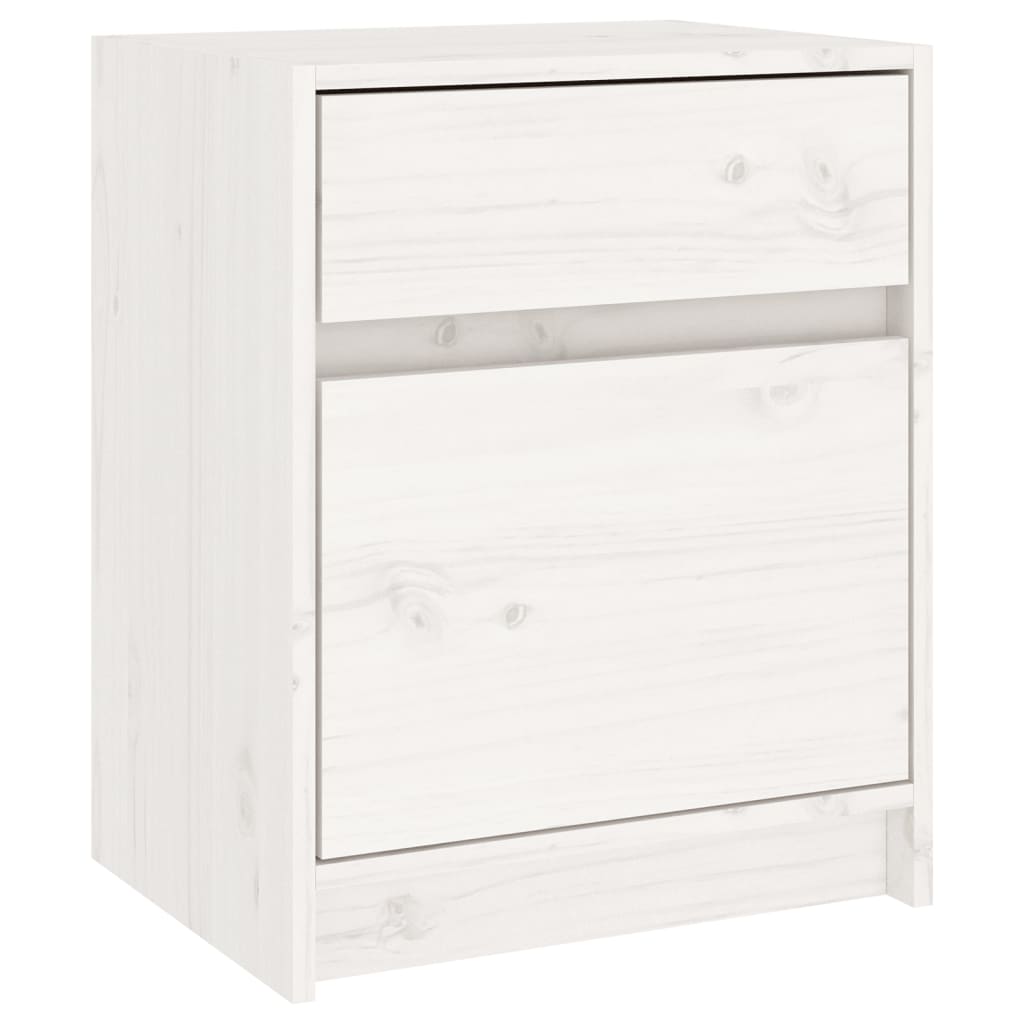Noptiere, 2 buc., alb, 40x31x50 cm, lemn masiv de pin GartenMobel Dekor