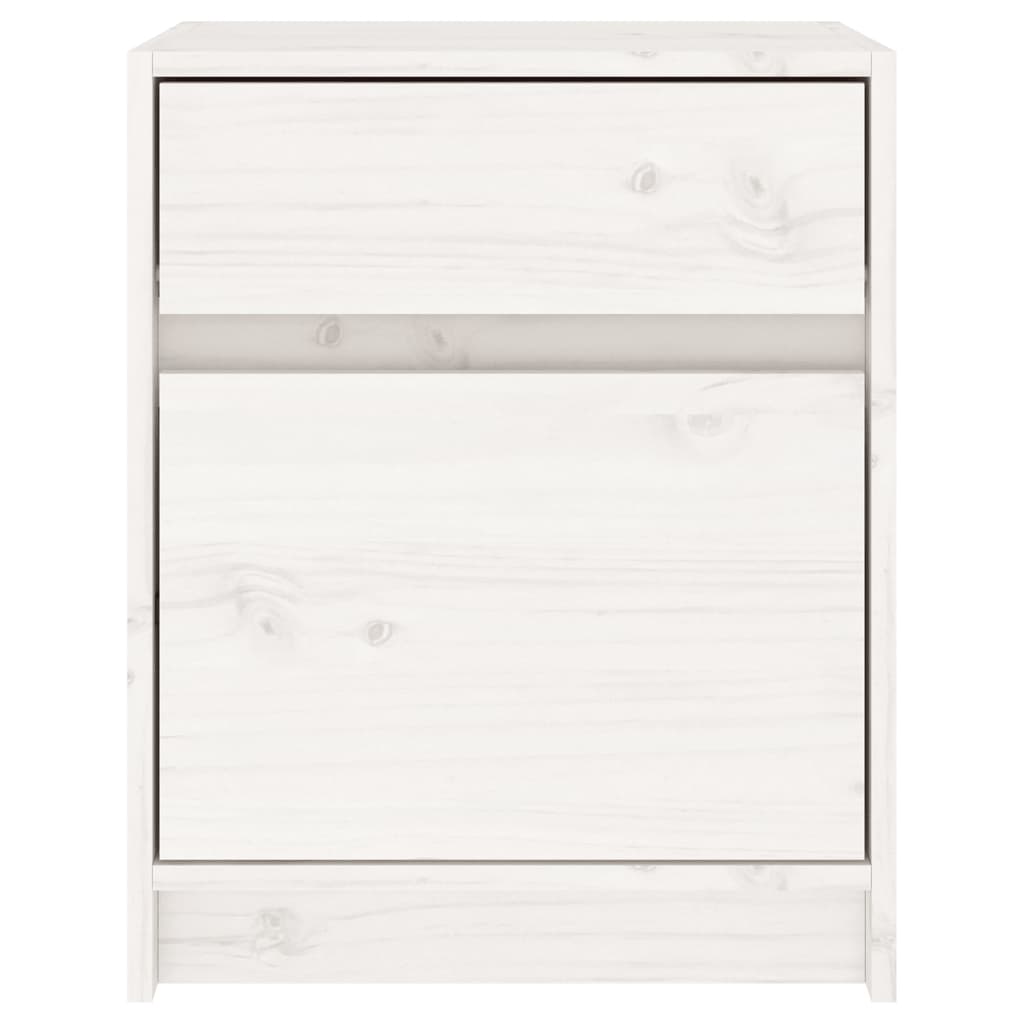 Noptiere, 2 buc., alb, 40x31x50 cm, lemn masiv de pin GartenMobel Dekor