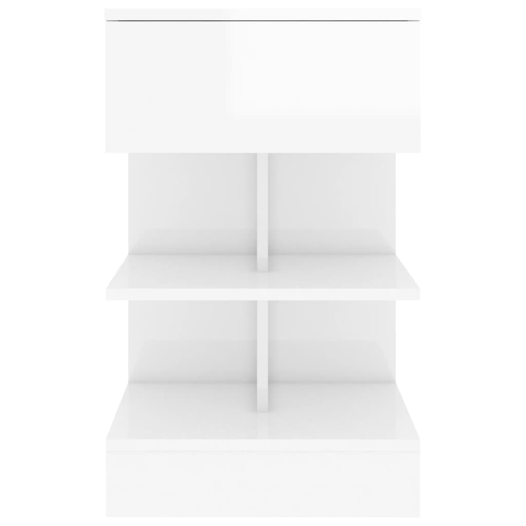 Noptiere, 2 buc., alb extralucios, 40x35x65 cm GartenMobel Dekor