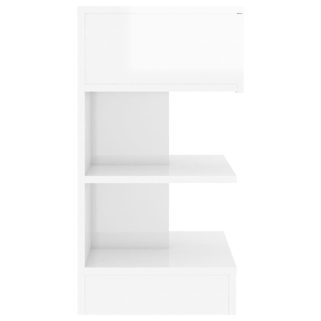 Noptiere, 2 buc., alb extralucios, 40x35x65 cm GartenMobel Dekor