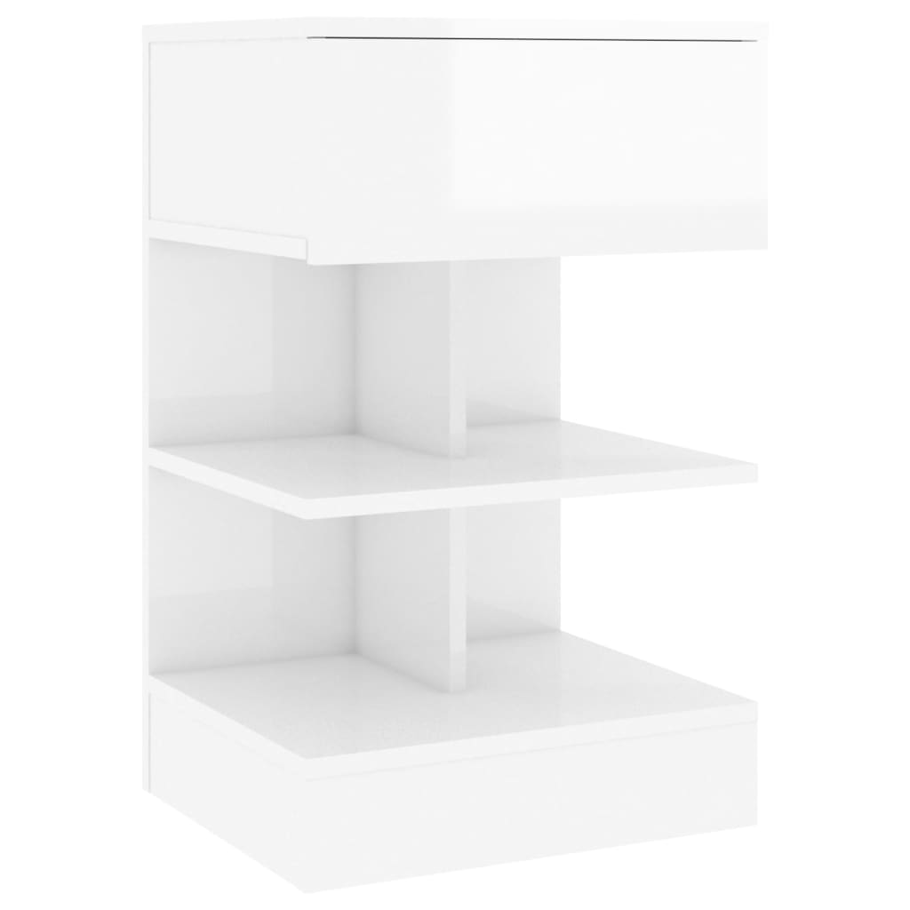 Noptiere, 2 buc., alb extralucios, 40x35x65 cm GartenMobel Dekor
