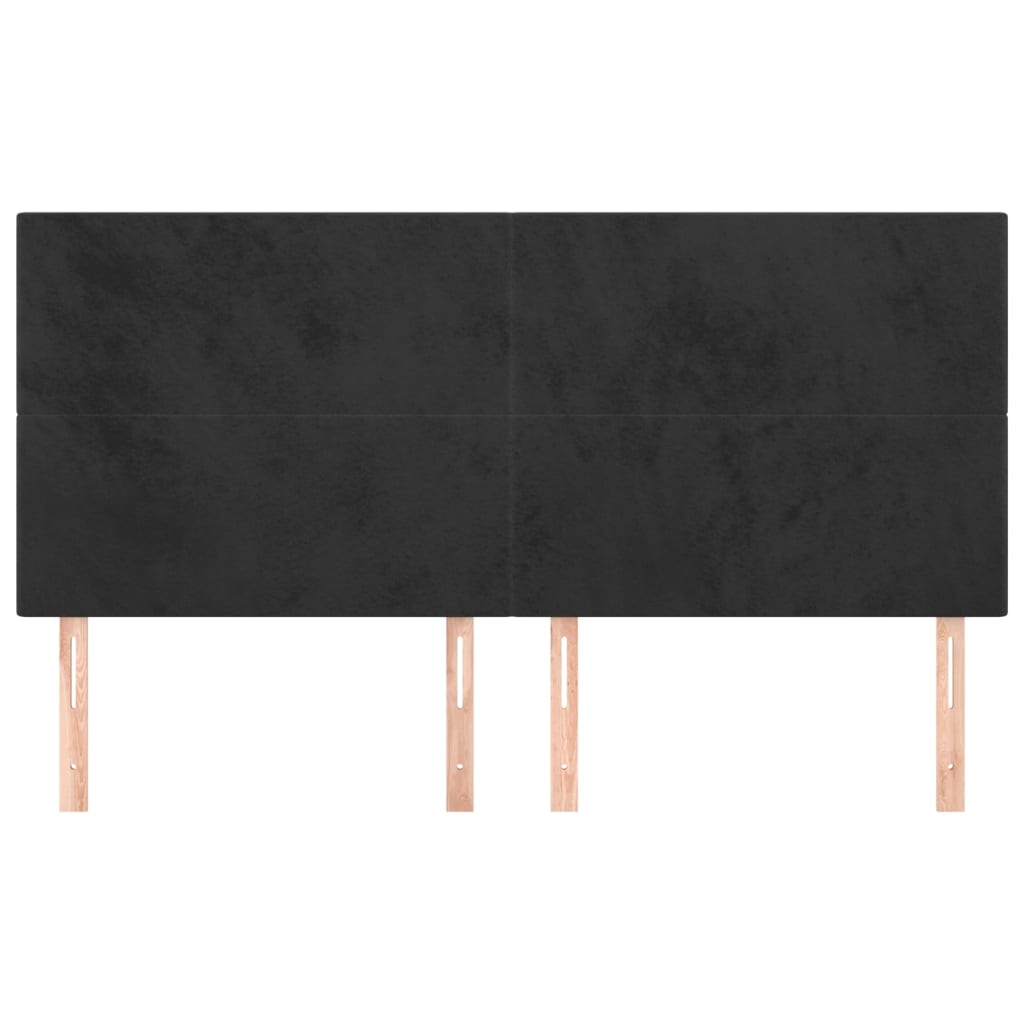 Tăblii de pat, 4 buc, negru, 80x5x78/88 cm, catifea GartenMobel Dekor