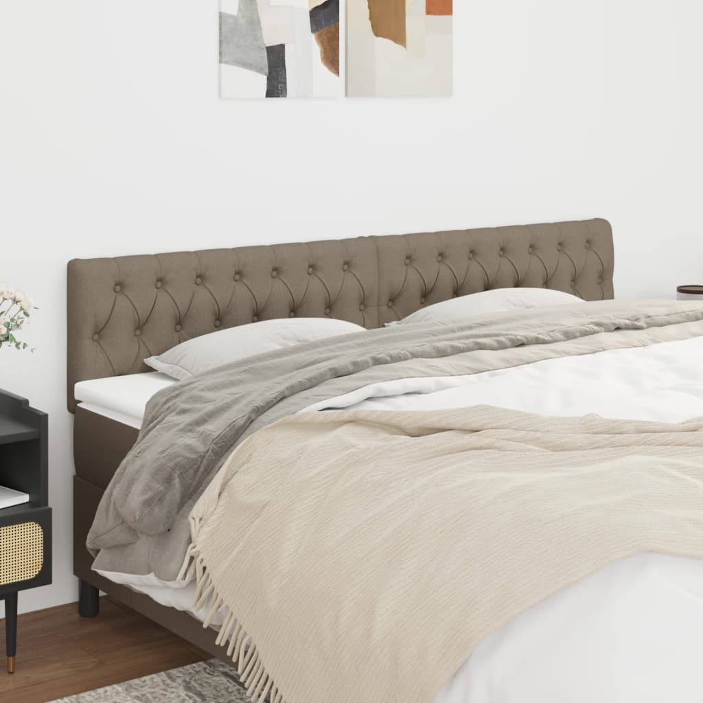 Tăblii de pat, 2 buc, gri taupe, 100x7x78/88 cm, textil GartenMobel Dekor