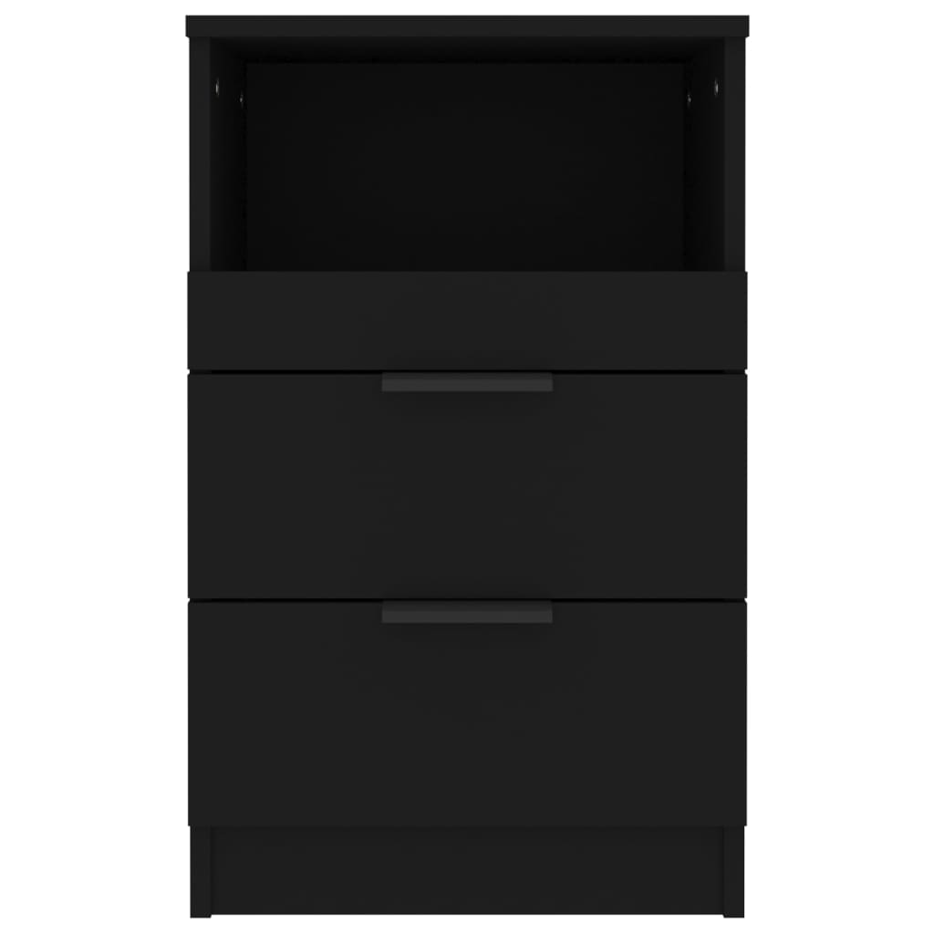 Noptiere, 2 buc., negru, lemn prelucrat GartenMobel Dekor