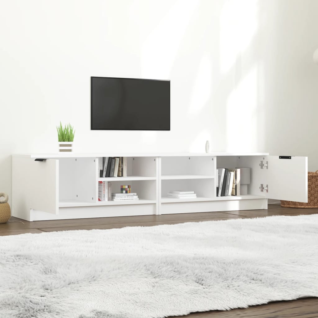 Comodă TV, 2 buc., alb, 80x35x36,5 cm, lemn prelucrat GartenMobel Dekor