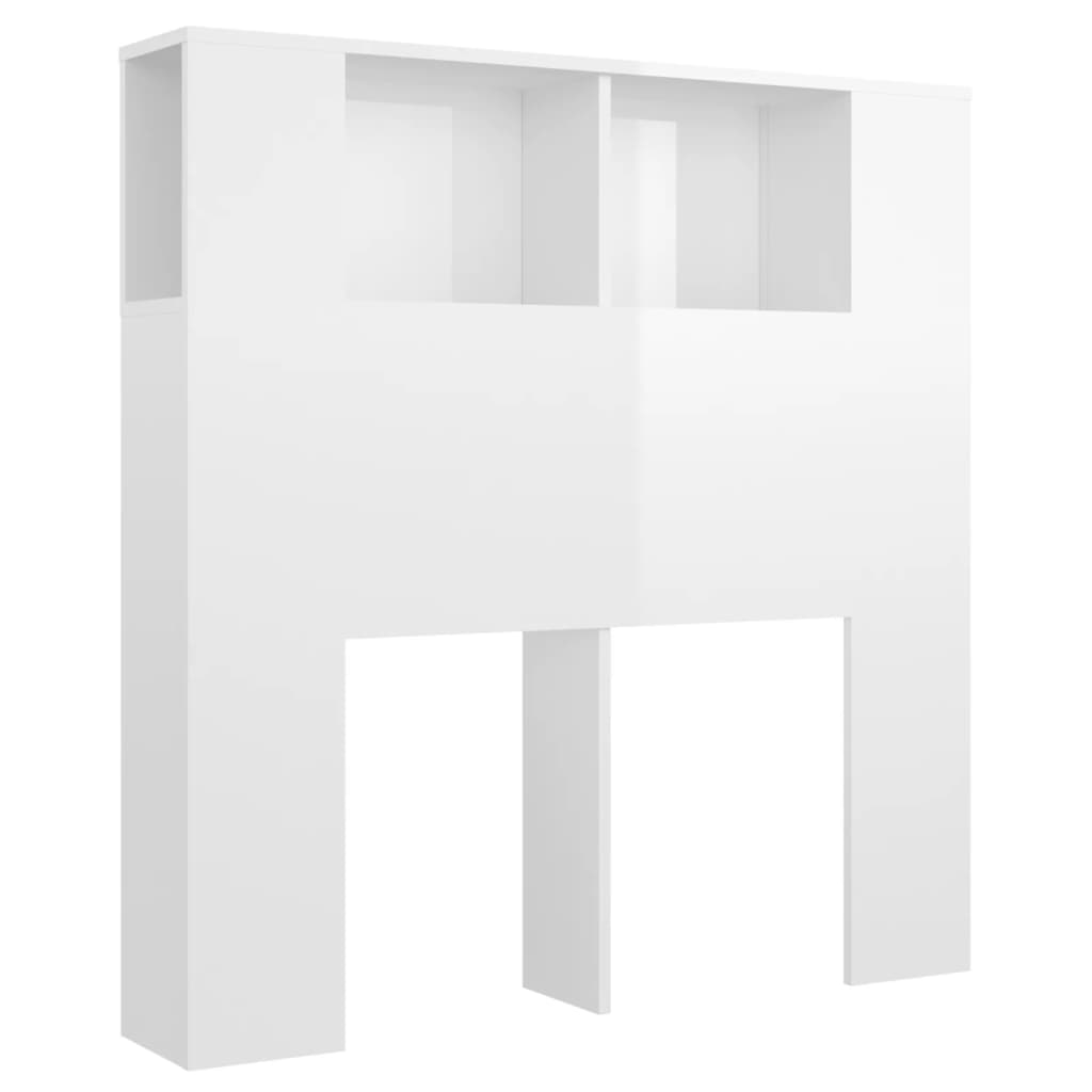 Tăblie de pat, alb extralucios, 100x18,5x104,5 cm GartenMobel Dekor