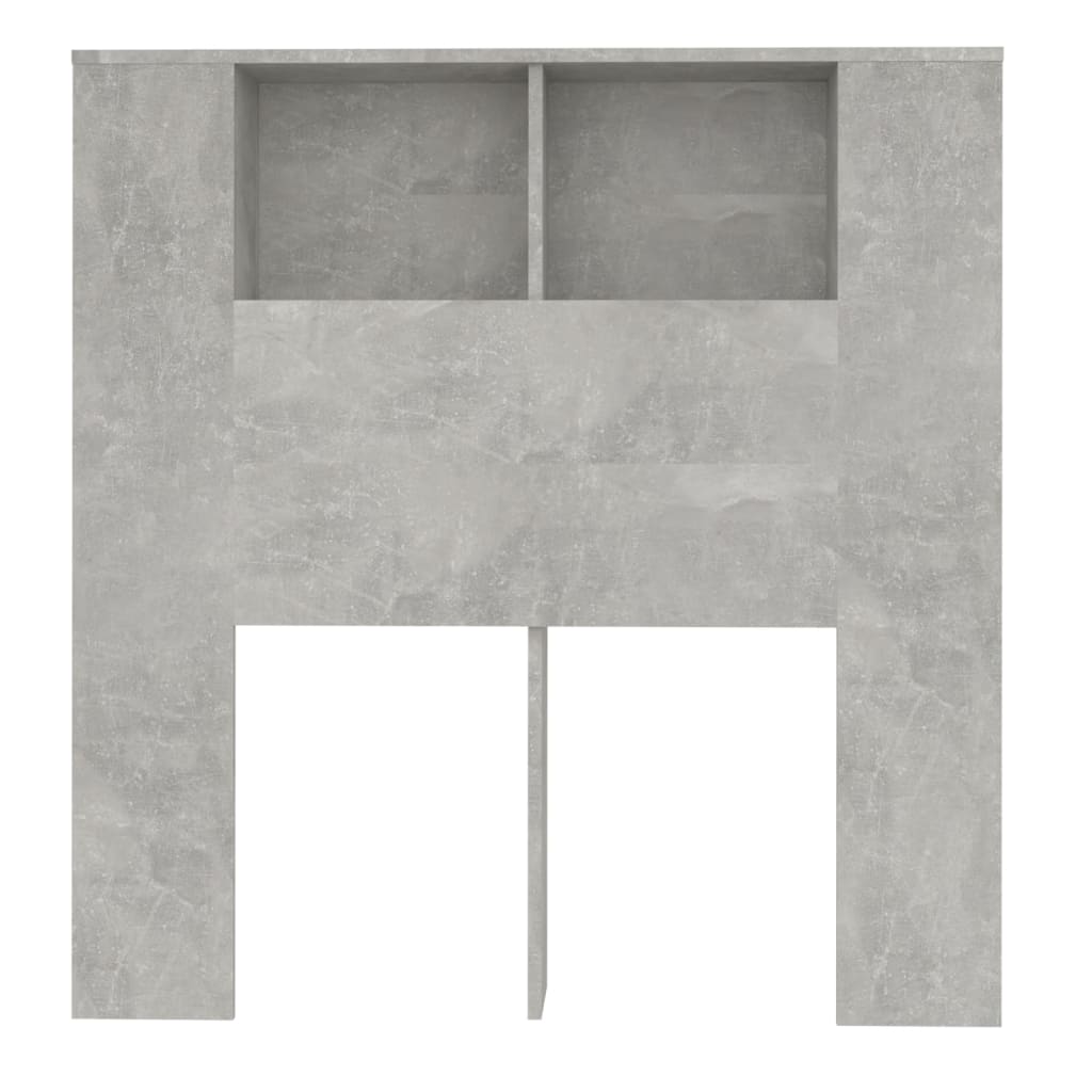 Tăblie de pat cu dulap, gri beton, 100x18,5x104,5 cm GartenMobel Dekor