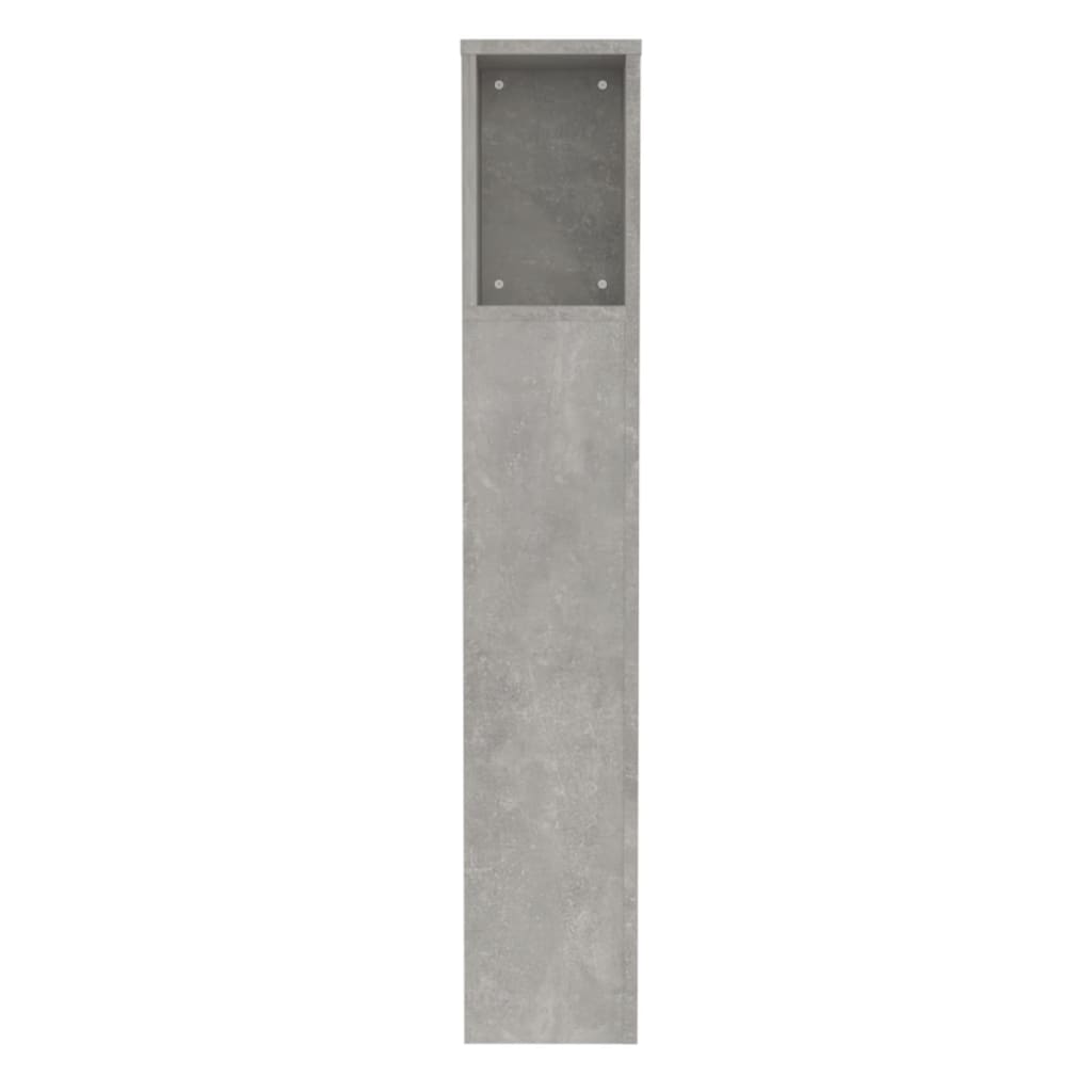 Tăblie de pat cu dulap, gri beton, 100x18,5x104,5 cm GartenMobel Dekor