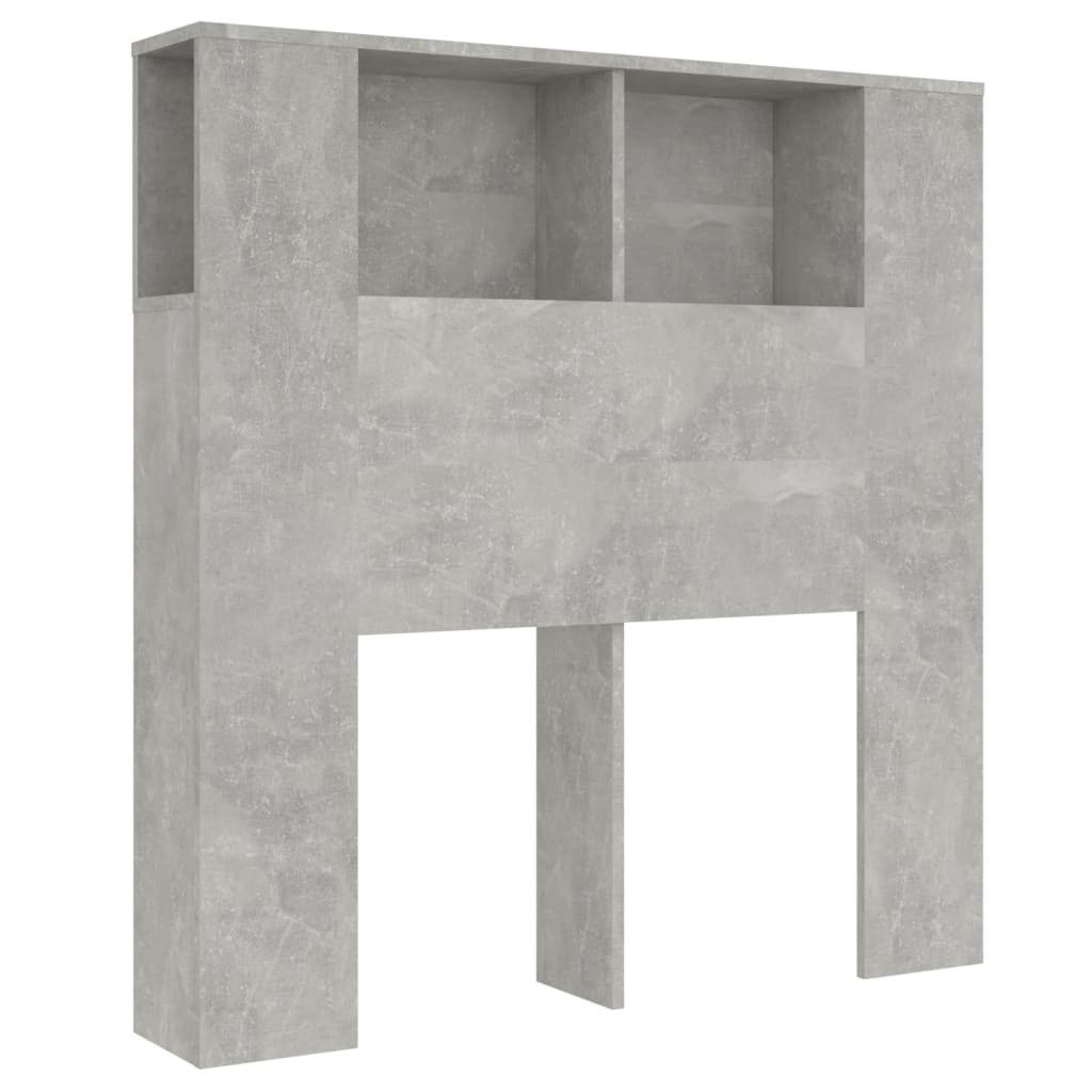 Tăblie de pat cu dulap, gri beton, 100x18,5x104,5 cm GartenMobel Dekor