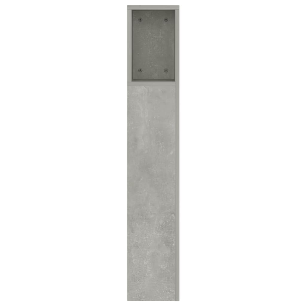 Tăblie de pat cu dulap, gri beton, 160x18,5x104,5 cm GartenMobel Dekor