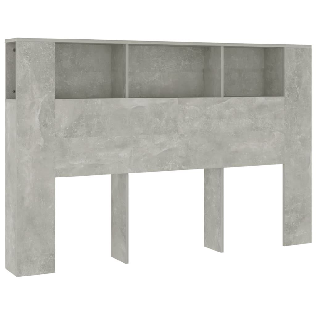 Tăblie de pat cu dulap, gri beton, 160x18,5x104,5 cm GartenMobel Dekor