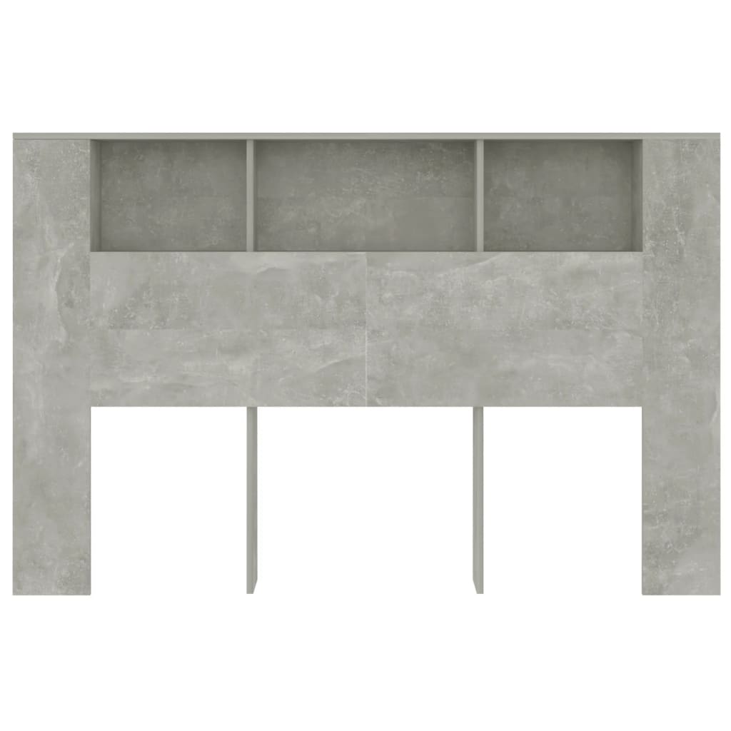 Tăblie de pat cu dulap, gri beton, 160x18,5x104,5 cm GartenMobel Dekor
