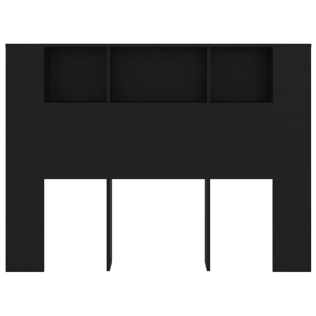 Tăblie de pat cu dulap, negru, 140x18,5x104,5 cm GartenMobel Dekor