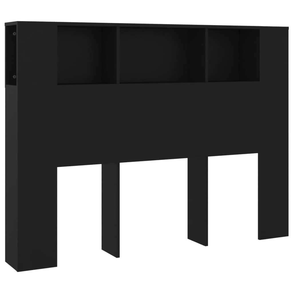 Tăblie de pat cu dulap, negru, 140x18,5x104,5 cm GartenMobel Dekor