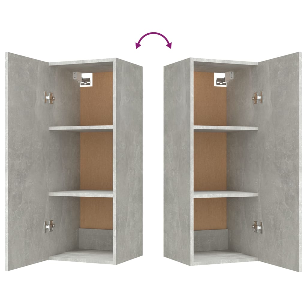 Dulap de perete, gri beton, 34,5x34x90 cm, lemn compozit GartenMobel Dekor