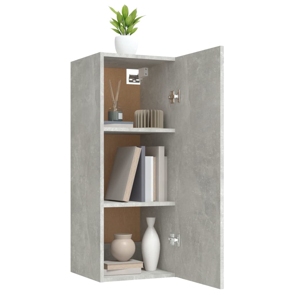 Dulap de perete, gri beton, 34,5x34x90 cm, lemn compozit GartenMobel Dekor