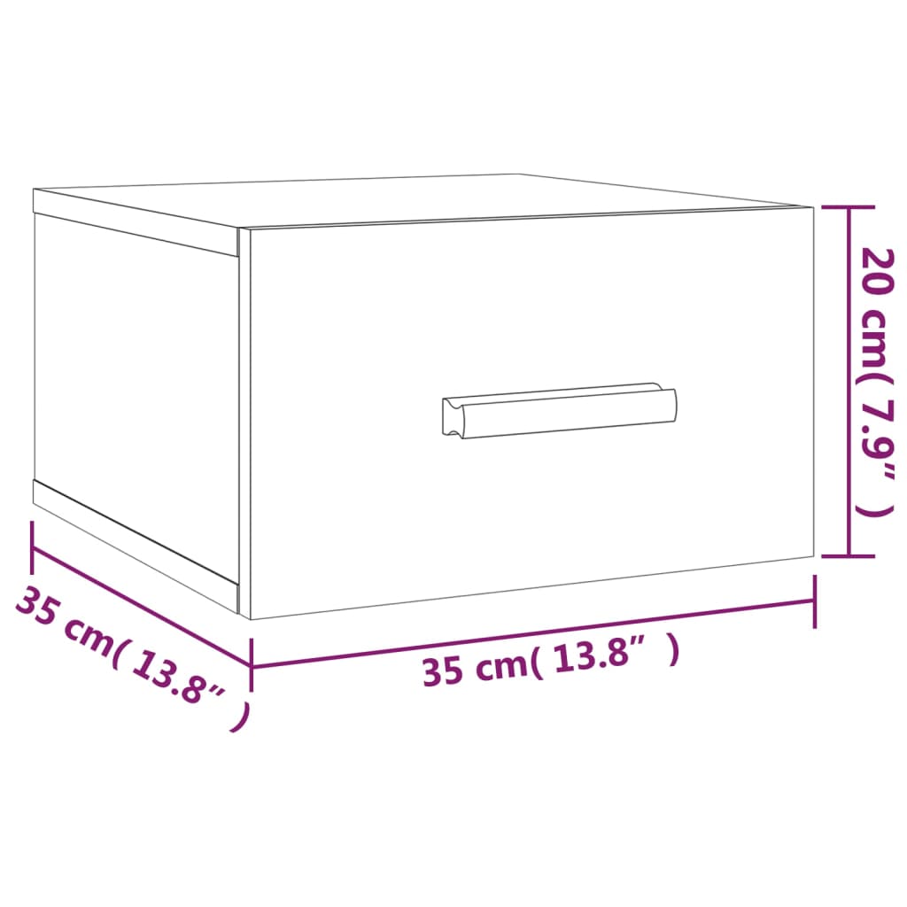 Noptiere de perete, 2 buc., stejar sonoma, 35x35x20 cm GartenMobel Dekor