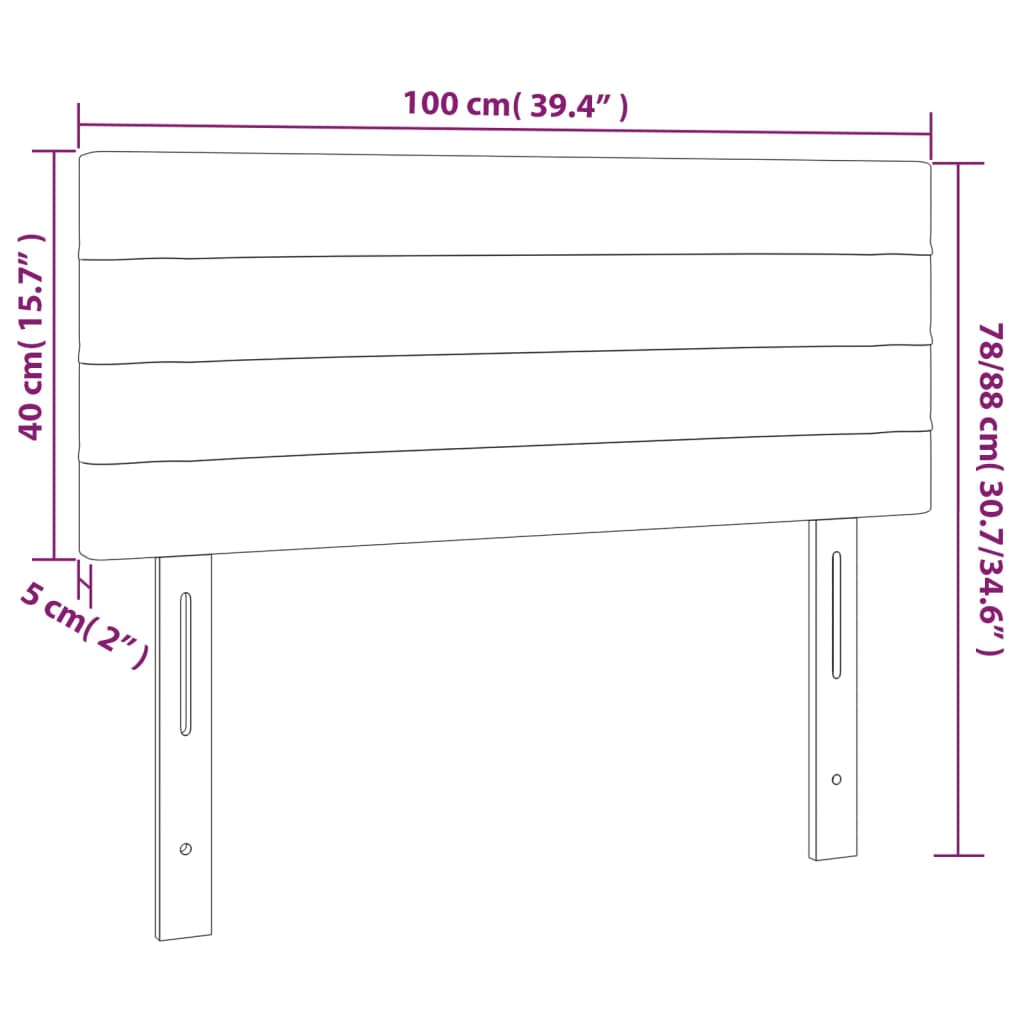 Tăblie de pat, gri închis, 100x5x78/88 cm, catifea GartenMobel Dekor