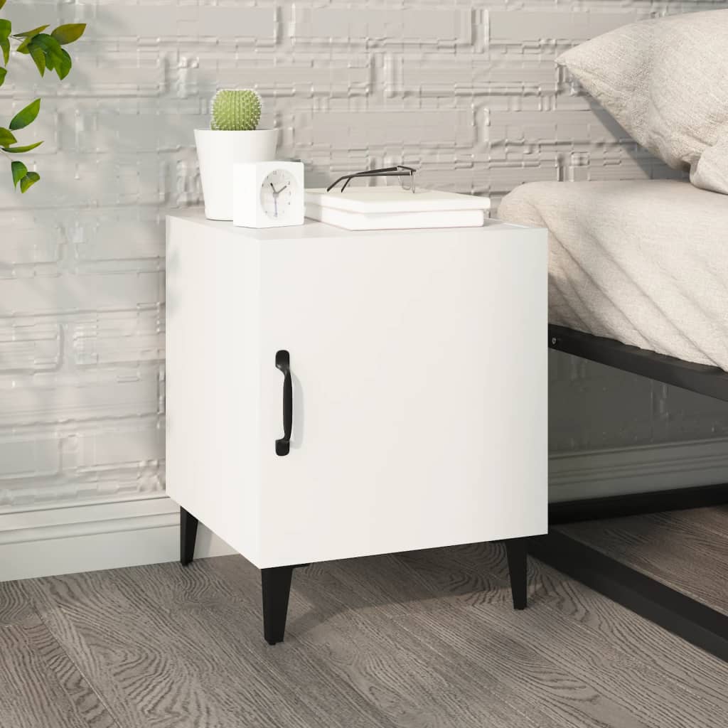 Noptiere, 2 buc., alb, lemn prelucrat GartenMobel Dekor