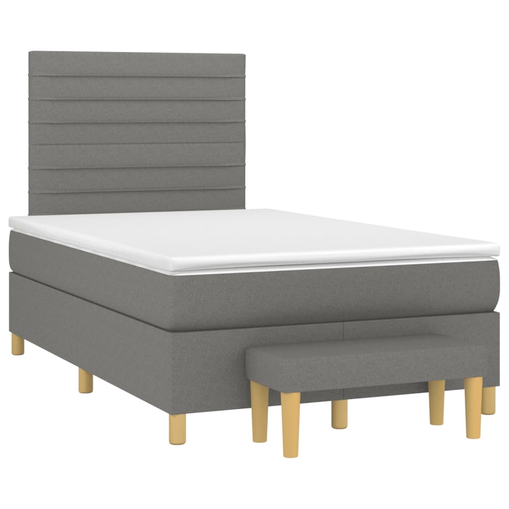 Pat box spring cu saltea, negru, 120x190 cm, catifea GartenMobel Dekor