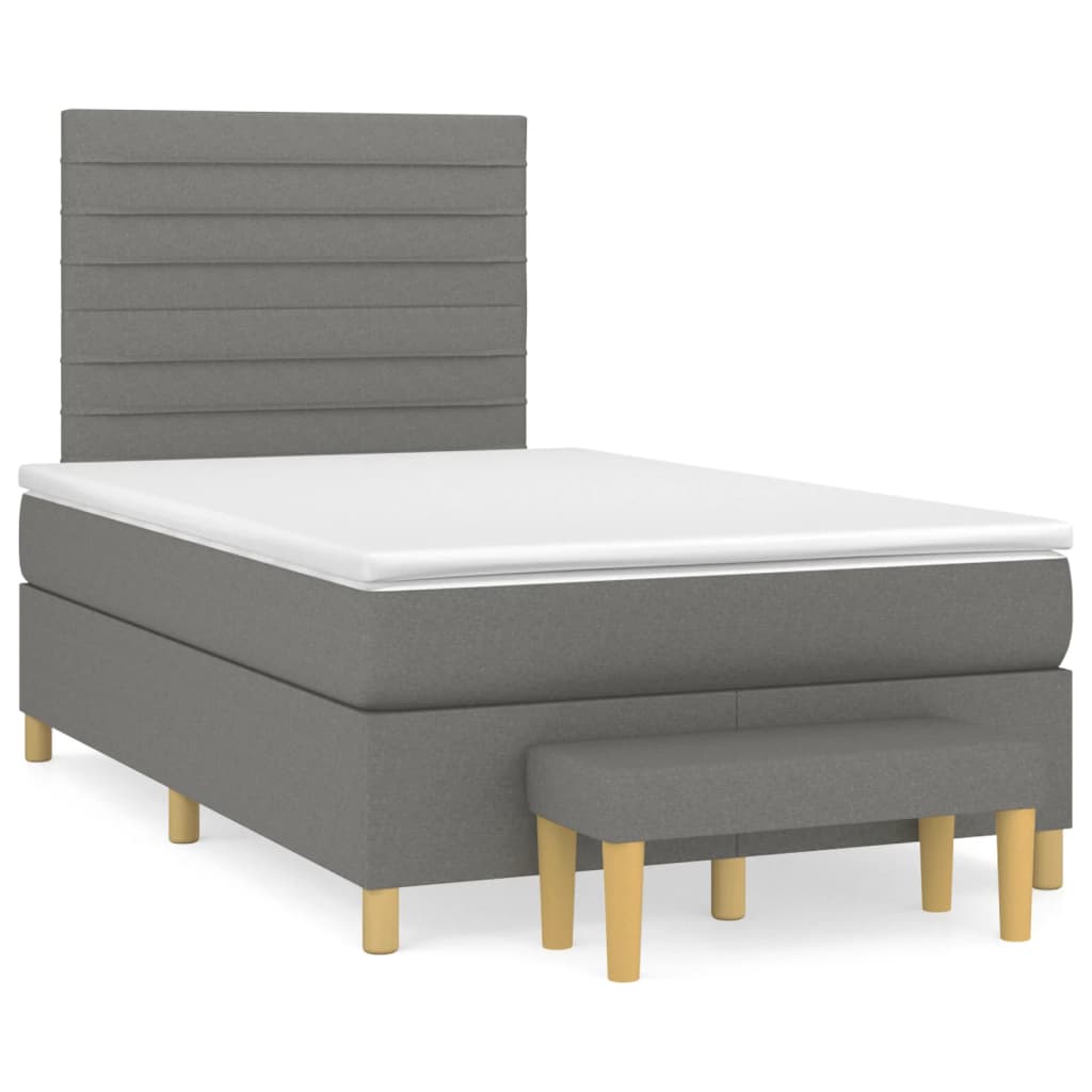 Pat box spring cu saltea, negru, 120x190 cm, catifea GartenMobel Dekor