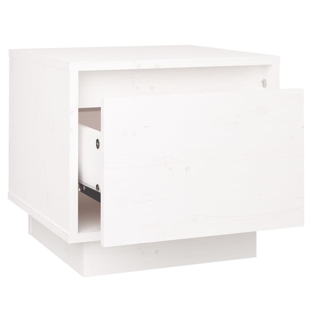 Noptiere, 2 buc., alb, 35x34x32 cm, lemn masiv de pin GartenMobel Dekor