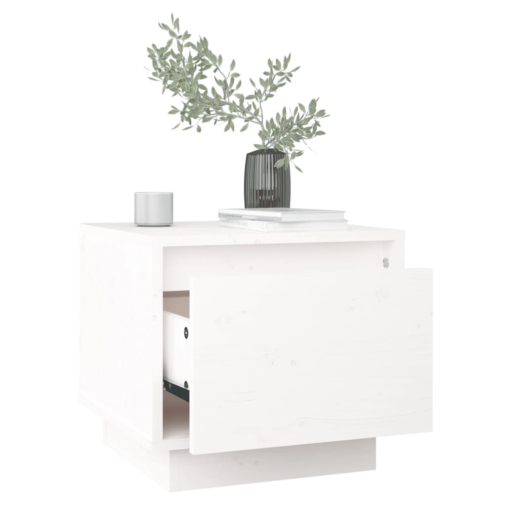 Noptiere, 2 buc., alb, 35x34x32 cm, lemn masiv de pin GartenMobel Dekor