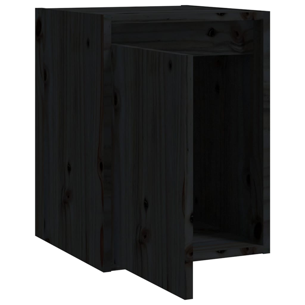 Dulapuri de perete 2 buc.negru, 30x30x40 cm, lemn masiv de pin GartenMobel Dekor