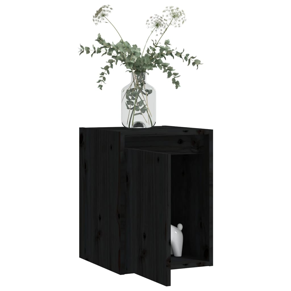 Dulapuri de perete 2 buc.negru, 30x30x40 cm, lemn masiv de pin GartenMobel Dekor