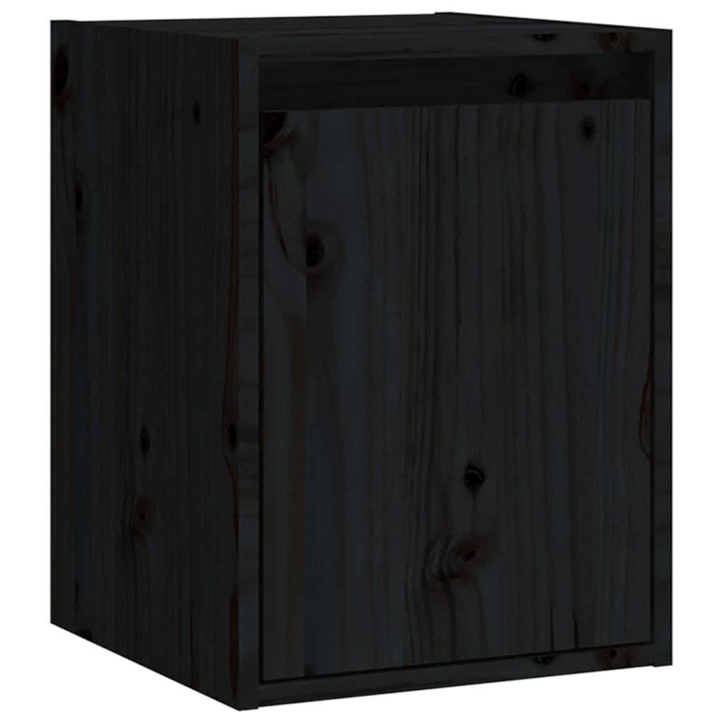 Dulapuri de perete 2 buc.negru, 30x30x40 cm, lemn masiv de pin GartenMobel Dekor