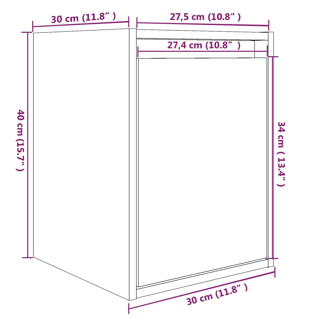 Dulapuri perete 2 buc, maro miere, 30x30x40 cm, lemn masiv pin GartenMobel Dekor