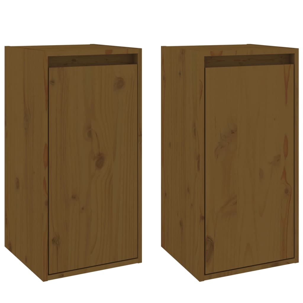 Dulapuri perete 2 buc, maro miere, 30x30x60 cm, lemn masiv pin  GartenMobel Dekor