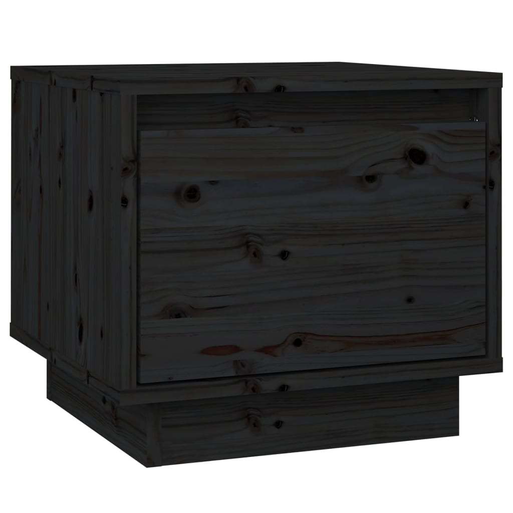 Noptiere, 2 buc., negru, 35x34x32 cm, lemn masiv de pin GartenMobel Dekor