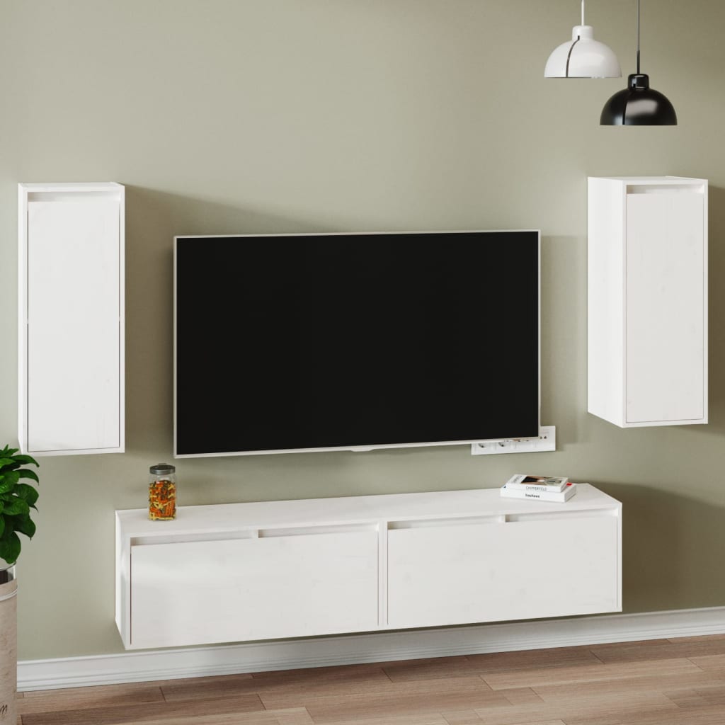 Dulapuri de perete, 2 buc., alb, 30x30x80 cm, lemn masiv de pin GartenMobel Dekor