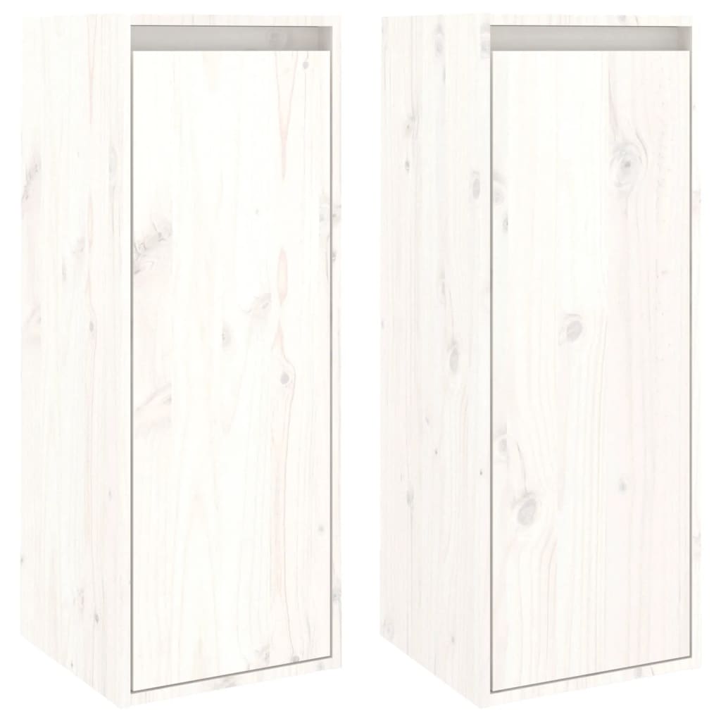 Dulapuri de perete, 2 buc., alb, 30x30x80 cm, lemn masiv de pin GartenMobel Dekor