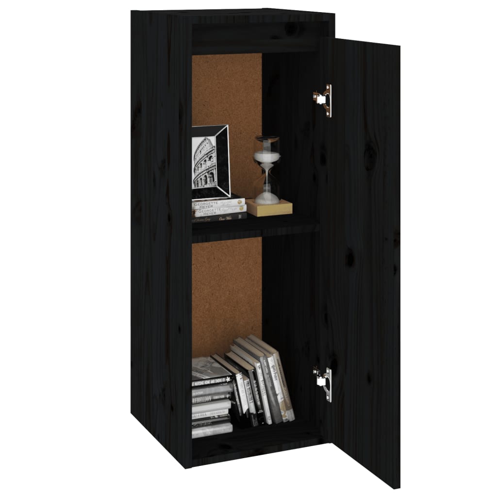 Dulapuri de perete 2 buc. negru 30x30x80 cm lemn masiv de pin GartenMobel Dekor