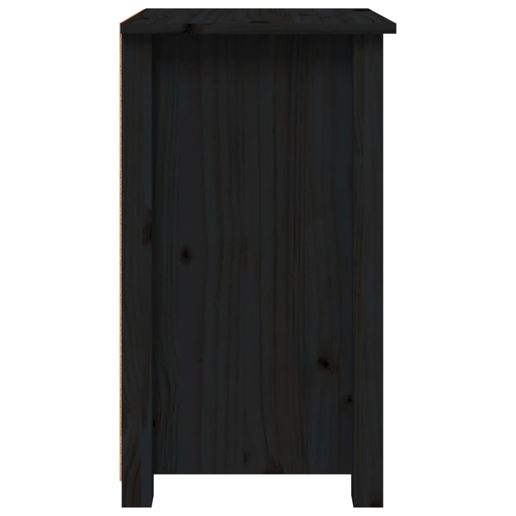 Noptiere, 2 buc., negru, 40x35x61,5 cm, lemn masiv de pin GartenMobel Dekor