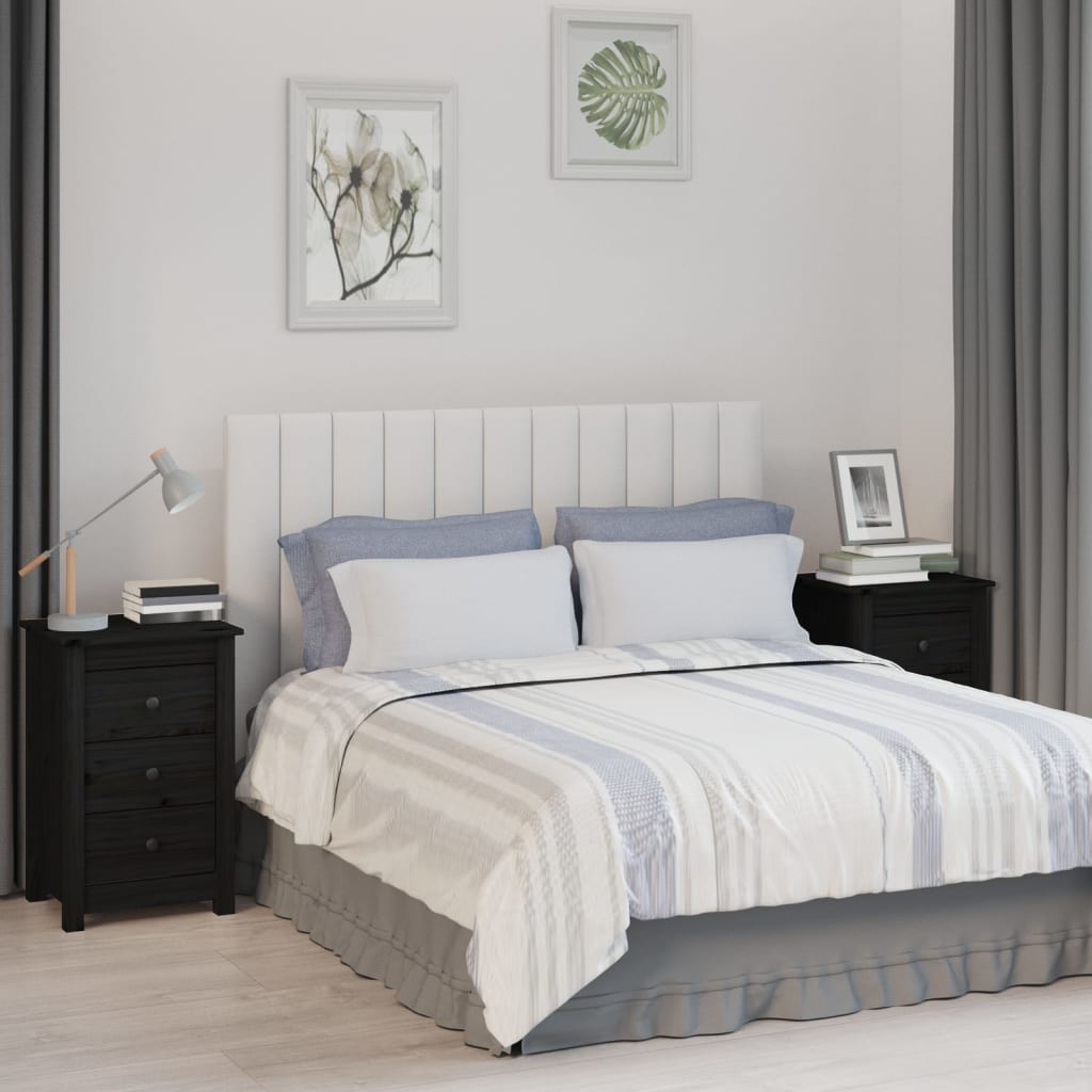 Noptiere, 2 buc., negru, 40x35x61,5 cm, lemn masiv de pin GartenMobel Dekor