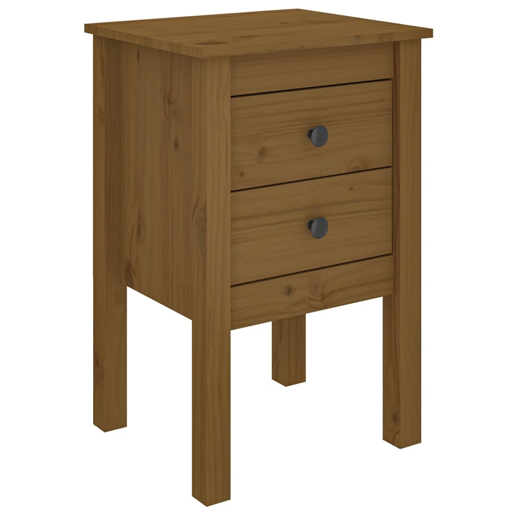Noptiere, 2 buc, maro miere, 40x35x61,5 cm, lemn masiv de pin GartenMobel Dekor