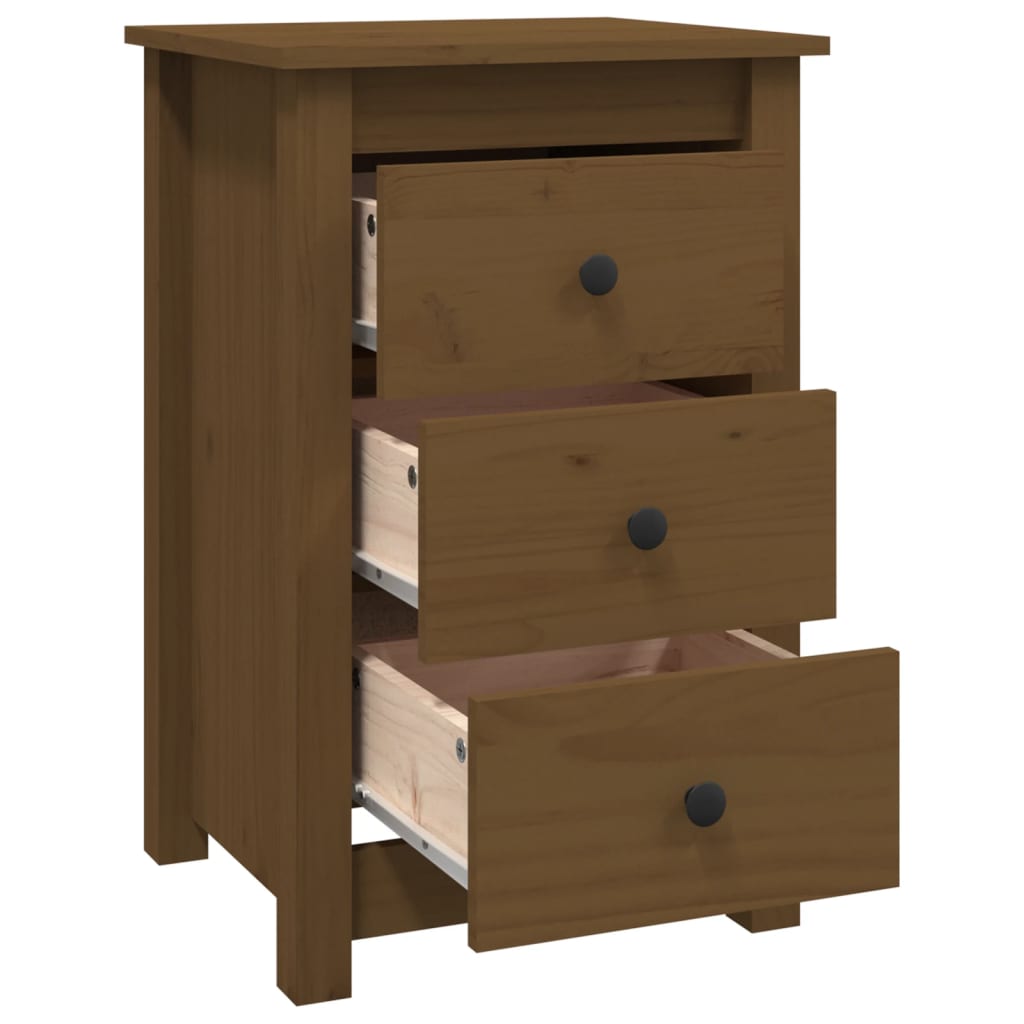 Noptiere, 2 buc, maro miere, 40x35x61,5 cm, lemn masiv de pin GartenMobel Dekor