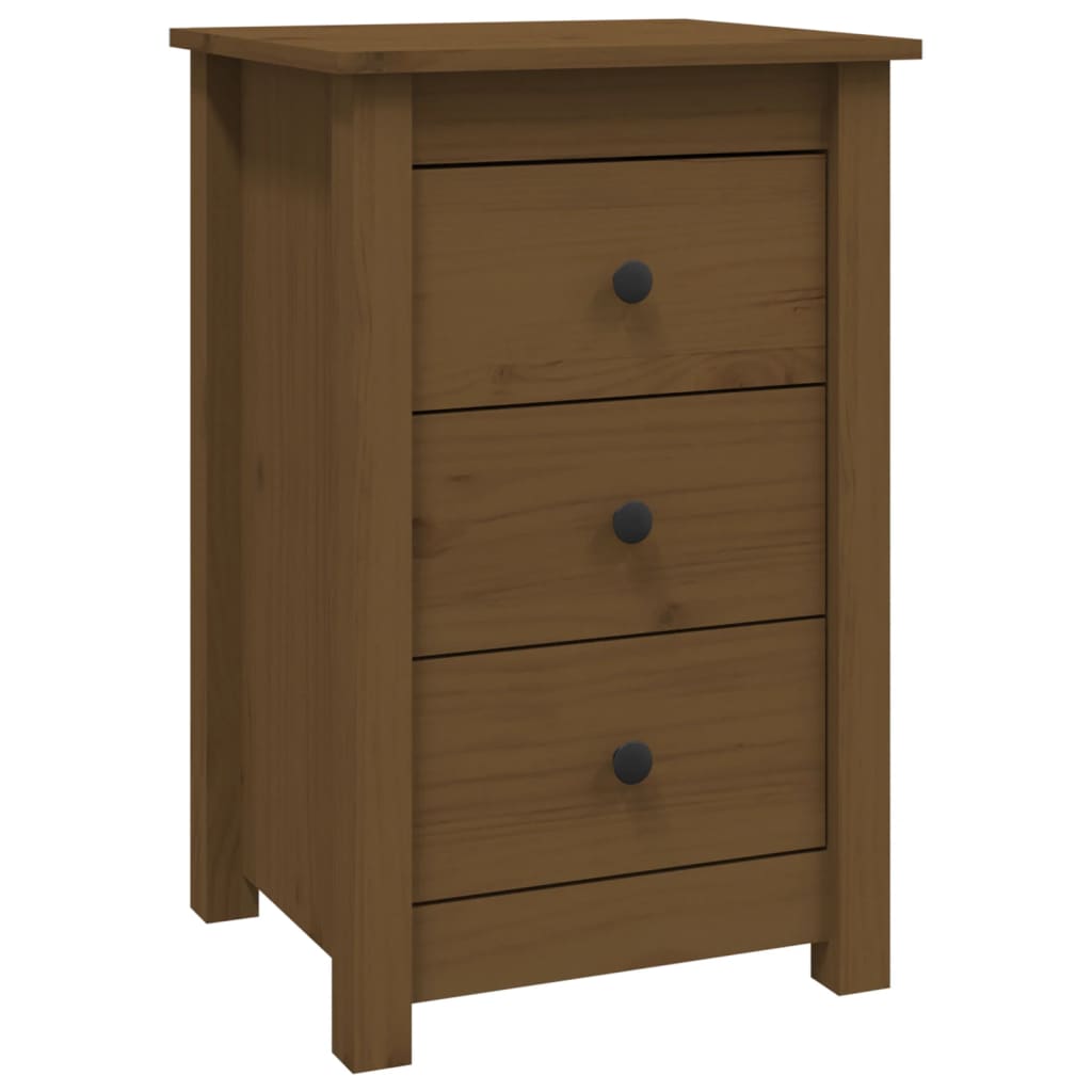 Noptiere, 2 buc, maro miere, 40x35x61,5 cm, lemn masiv de pin GartenMobel Dekor